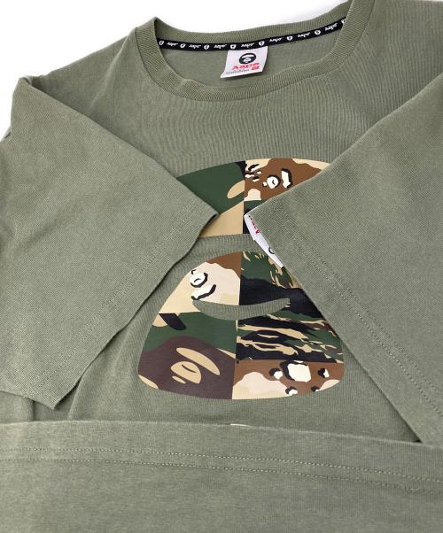 A BATHING APE（アベイシングエイプ）A BATHING APE (アベイシングエイプ) プリントTシャツ カーキ サイズ:XLの古着・服飾アイテム