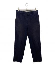 COMME des GARCONS HOMME PLUS（コムデギャルソンオムプリュス）の古着「ストライプスラックス」｜ネイビー