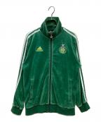 adidasアディダス）の古着「ベロアトラックジャケット」｜グリーン