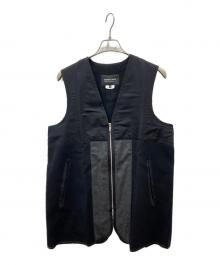 COMME des GARCONS HOMME DEUX（コムデギャルソン オム ドゥ）の古着「ウールナイロン切替ベスト」｜ブラック