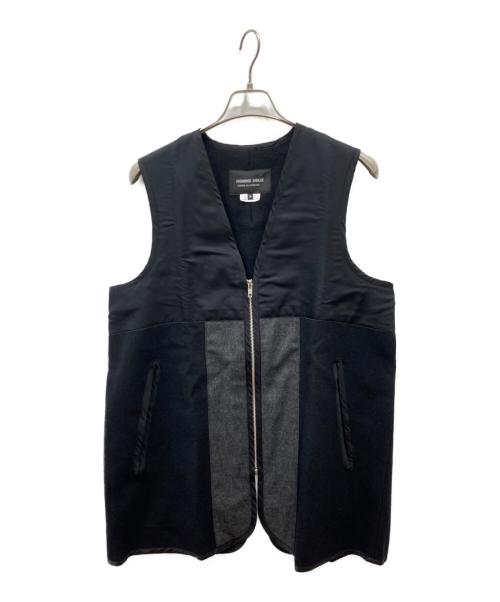 COMME des GARCONS HOMME DEUX（コムデギャルソン オム ドゥ）COMME des GARCONS HOMME DEUX (コムデギャルソン オム ドゥ) ウールナイロン切替ベスト ブラック サイズ:Mの古着・服飾アイテム