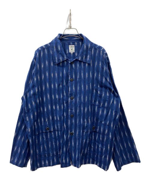 South2 West8（サウスツー ウエストエイト）South2 West8 (サウスツー ウエストエイト) HUNTING SHIRT-IKAT ARROW ブルー サイズ:Sの古着・服飾アイテム