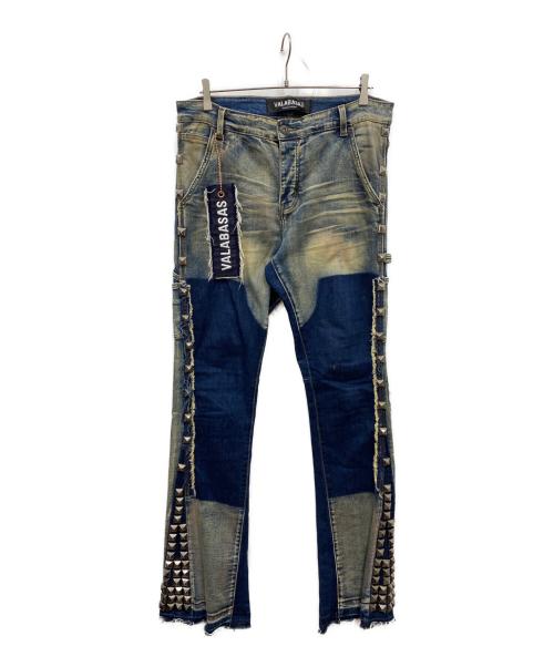 VALABASAS（バラバサス）VALABASAS (バラバサス) サイドスタッズデニム インディゴ サイズ:W34の古着・服飾アイテム