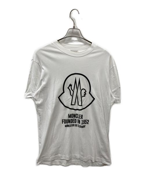 MONCLER（モンクレール）MONCLER (モンクレール) ビッグロゴプリント 半袖Tシャツ ホワイト サイズ:Mの古着・服飾アイテム