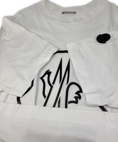 MONCLER（モンクレール）MONCLER (モンクレール) ビッグロゴプリント 半袖Tシャツ ホワイト サイズ:Mの古着・服飾アイテム