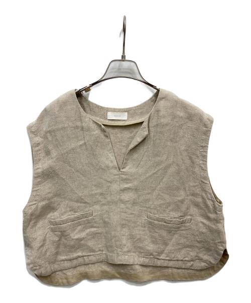 かぐれ（カグレ）かぐれ (カグレ) リネンショートベスト ベージュ サイズ:FREEの古着・服飾アイテム