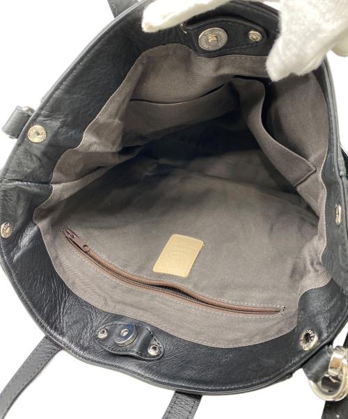 russet（ラシット）russet (ラシット) レザー2WAY縦長トート ブラックの古着・服飾アイテム
