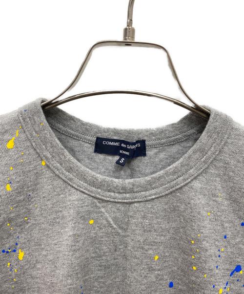 COMME des GARCONS HOMME（コムデギャルソン オム）COMME des GARCONS HOMME (コムデギャルソン オム) ペイント加工Tシャツ グレー サイズ:Sの古着・服飾アイテム