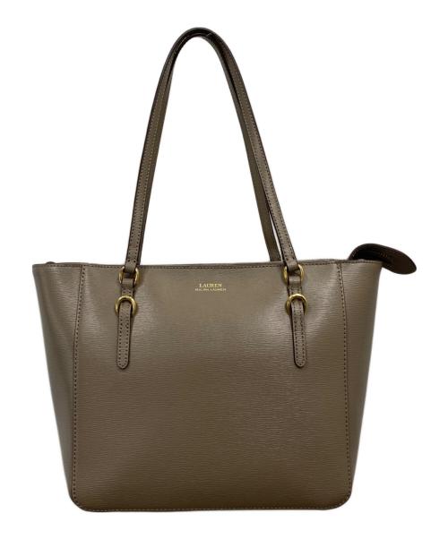 LAUREN RALPH LAUREN（ローレン ラルフ ローレン）LAUREN RALPH LAUREN (ローレン ラルフ ローレン) レザートートバッグ ベージュの古着・服飾アイテム