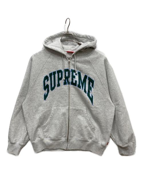 SUPREME（シュプリーム）Supreme (シュプリーム) 26SS Cracked Raglan Zip Up Hooded Sweatshirt グレー サイズ:Mの古着・服飾アイテム