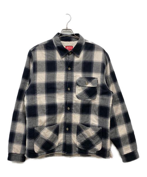 SUPREME（シュプリーム）Supreme (シュプリーム) 17AW  Buffalo Plaid Sherpa Lined Chore Shirt ブラック サイズ:Lの古着・服飾アイテム