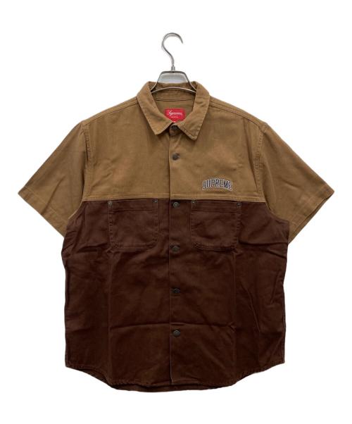 SUPREME（シュプリーム）Supreme (シュプリーム) 19SS 2-Tone Denim S/S Shirt ブラウン サイズ:Mの古着・服飾アイテム
