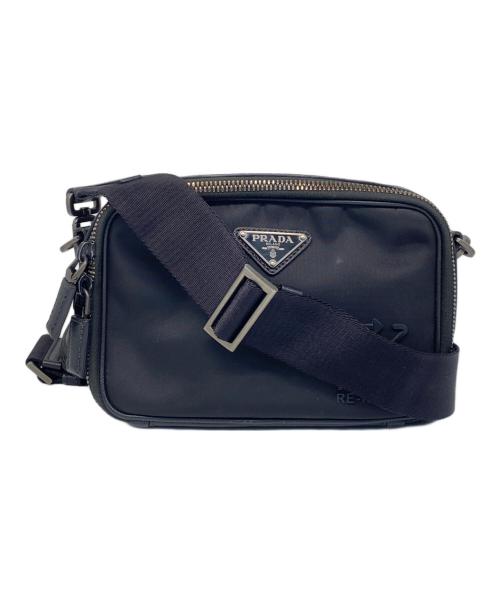 PRADA（プラダ）PRADA (プラダ) ブリック Re-Nylon ナイロン サフィアーノレザー ショルダーバッグ ショルダーバッグ ブラックの古着・服飾アイテム