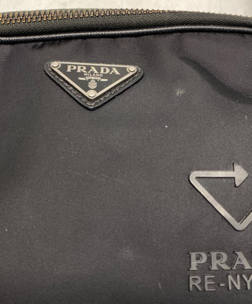 PRADA（プラダ）PRADA (プラダ) ブリック Re-Nylon ナイロン サフィアーノレザー ショルダーバッグ ショルダーバッグ ブラックの古着・服飾アイテム
