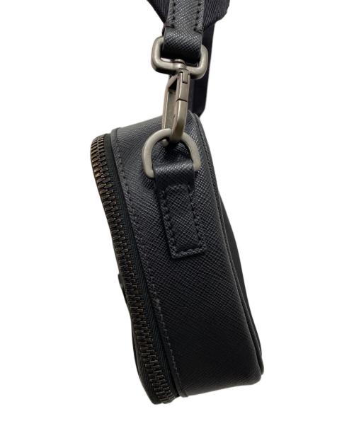 PRADA（プラダ）PRADA (プラダ) ブリック Re-Nylon ナイロン サフィアーノレザー ショルダーバッグ ショルダーバッグ ブラックの古着・服飾アイテム