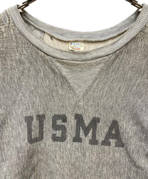 Champion REVERSE WEAVE（チャンピオン リバース ウィーブ）Champion REVERSE WEAVE (チャンピオン リバース ウィーブ) 80’s USMA 染込プリントクルーネックスウェット グレー サイズ:Mの古着・服飾アイテム