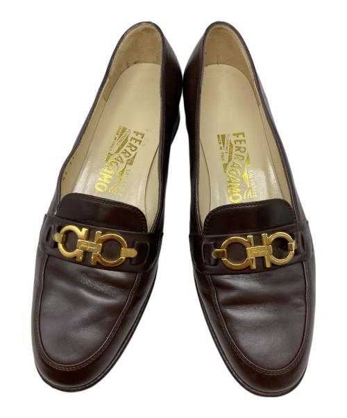Salvatore Ferragamo（サルヴァトーレ フェラガモ）Salvatore Ferragamo (サルヴァトーレ フェラガモ) ガンチーニパンプス ブラウン サイズ:5Dの古着・服飾アイテム