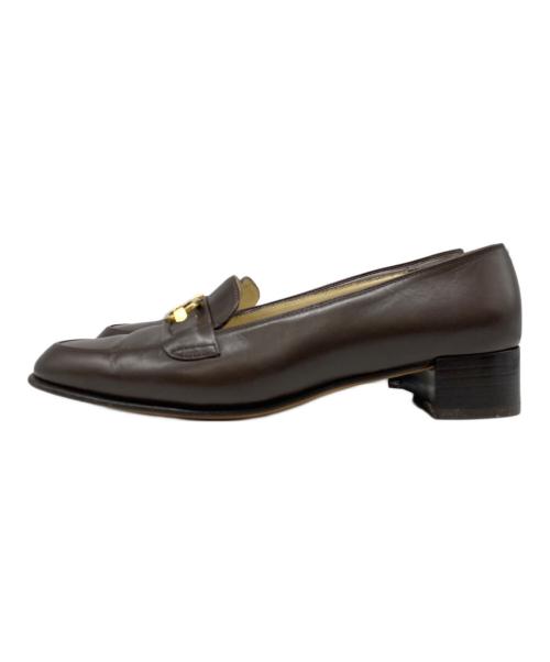 Salvatore Ferragamo（サルヴァトーレ フェラガモ）Salvatore Ferragamo (サルヴァトーレ フェラガモ) ガンチーニパンプス ブラウン サイズ:5Dの古着・服飾アイテム
