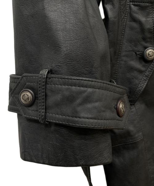 OLD RIVER（オールドリバー）OLD RIVER (オールドリバー) レザートレンチコート ブラック サイズ:FREEの古着・服飾アイテム