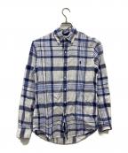 POLO RALPH LAURENポロ・ラルフローレン）の古着「チェックリネンシャツ」｜ブルー×ホワイト