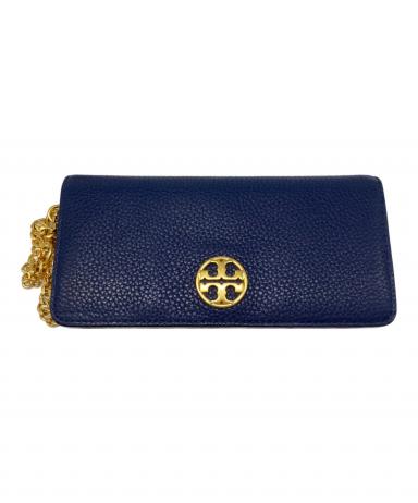 未使用品⭐︎TORY BURCH トリーバーチ⭐︎長財布 ネイビー/ライトブルー 中古・古着通販】TORY BURCH (トリーバーチ) チェーン付長財布