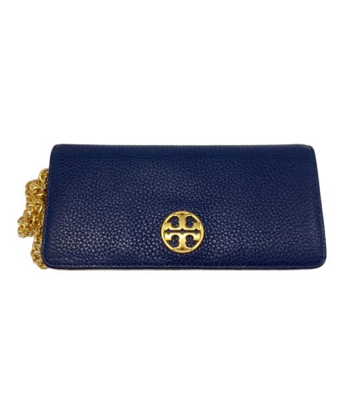 TORY BURCH（トリーバーチ）TORY BURCH (トリーバーチ) チェーン付長財布 ネイビーの古着・服飾アイテム