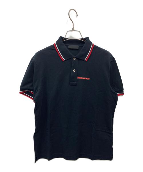 PRADA（プラダ）PRADA (プラダ) ラバーロゴポロシャツ ブラック サイズ:Sの古着・服飾アイテム