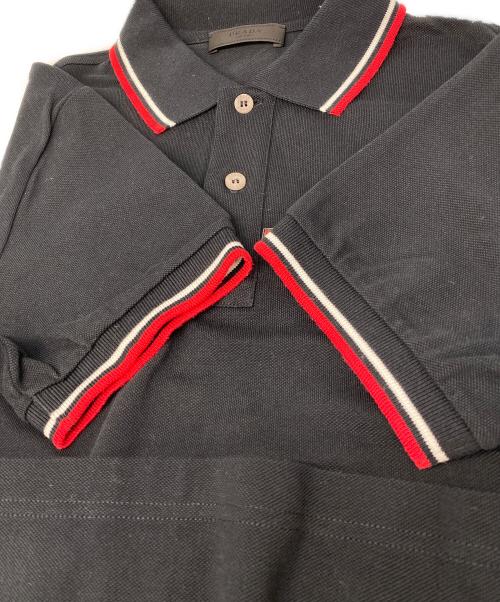 PRADA（プラダ）PRADA (プラダ) ラバーロゴポロシャツ ブラック サイズ:Sの古着・服飾アイテム