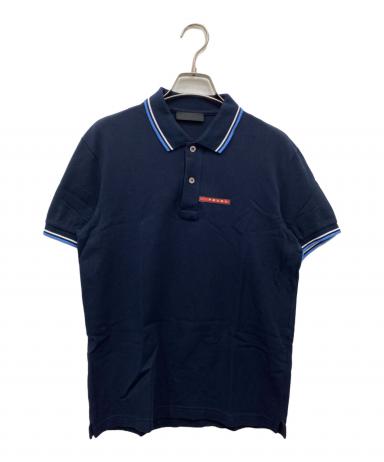 中古・古着通販】PRADA (プラダ) ラバーロゴポロシャツ ネイビー
