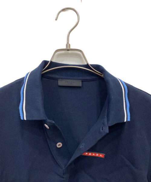 PRADA（プラダ）PRADA (プラダ) ラバーロゴポロシャツ ネイビー サイズ:Sの古着・服飾アイテム