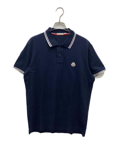 MONCLER（モンクレール）MONCLER (モンクレール) ロゴパッチポロシャツ ネイビー サイズ:Mの古着・服飾アイテム