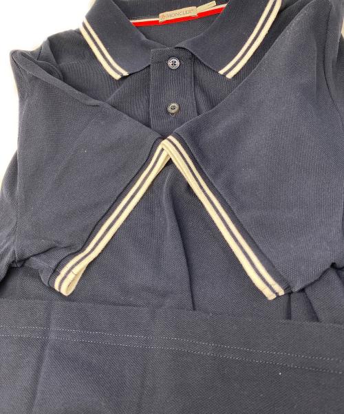MONCLER（モンクレール）MONCLER (モンクレール) ロゴパッチポロシャツ ネイビー サイズ:Mの古着・服飾アイテム