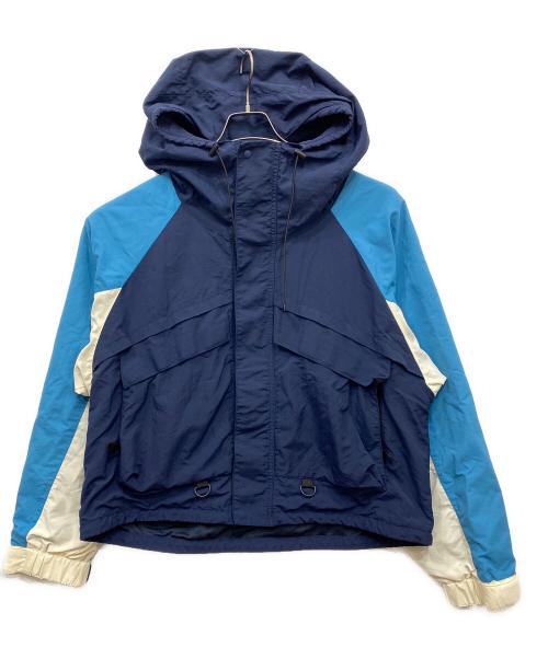 BEAMS（ビームス）BEAMS (ビームス) ナイロン フーディジャケット ネイビー×ブルー サイズ:Sの古着・服飾アイテム