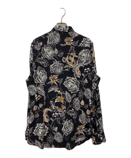 ETRO（エトロ）ETRO (エトロ) オールドスクール タトゥー プリント シルク 長袖シャツ ブラック サイズ:39の古着・服飾アイテム