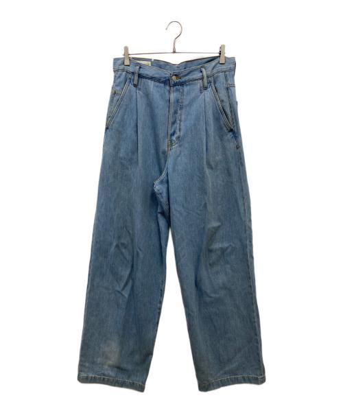 DRIES VAN NOTEN（ドリスヴァンノッテン）DRIES VAN NOTEN (ドリスヴァンノッテン) PENNING LIGHT BLUE PLEATED JEANS パンツ インディゴ サイズ:31の古着・服飾アイテム