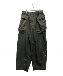 MAISON SPECIAL（メゾンスペシャル）の古着「Garment Dyed Nylon Double Pocket Pants」｜グリーン