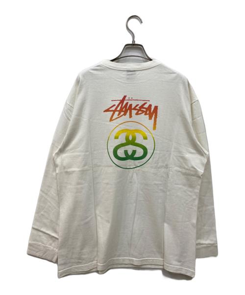 stussy（ステューシー）stussy (ステューシー) ラスタロゴL/Sカットソー ホワイト サイズ:Lの古着・服飾アイテム
