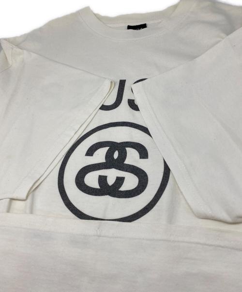 stussy（ステューシー）stussy (ステューシー) N4 SSリンク ロゴTシャツ ホワイト サイズ:XLの古着・服飾アイテム