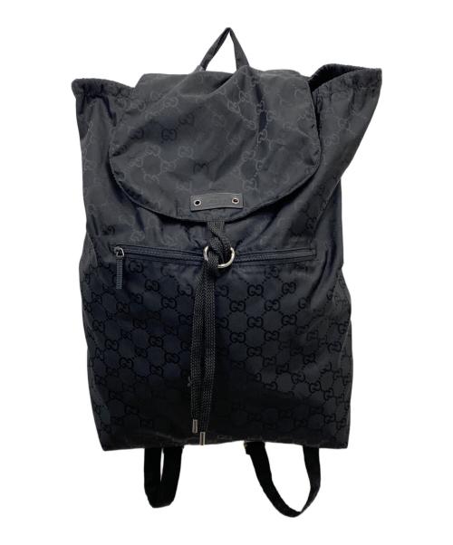 GUCCI（グッチ）GUCCI (グッチ) GG ナイロンリュック ベアチャーム ブラックの古着・服飾アイテム