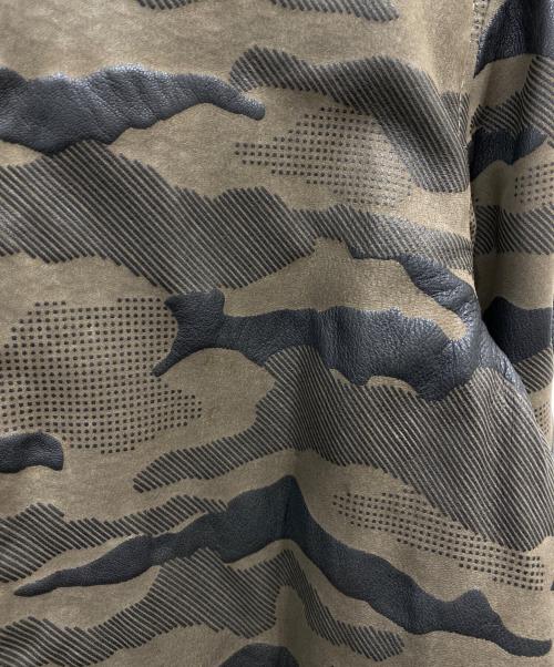 DIESEL（ディーゼル）DIESEL (ディーゼル) シープスキンジャケット カーキ×ブラック サイズ:Mの古着・服飾アイテム