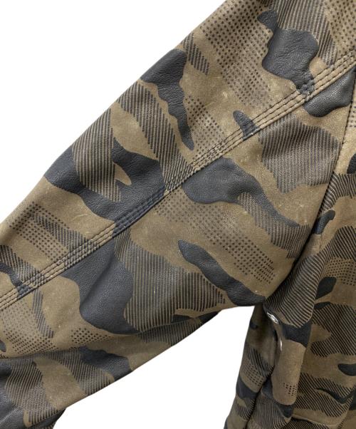 DIESEL（ディーゼル）DIESEL (ディーゼル) シープスキンジャケット カーキ×ブラック サイズ:Mの古着・服飾アイテム