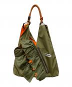 OUTDOOR×Risleyアウトドア×リズレー）の古着「トライアングルフリルBAG」｜カーキ