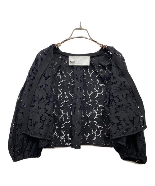 ticca（ティッカ）ticca (ティッカ) フラワーレースジャケット ブラック サイズ:FREEの古着・服飾アイテム