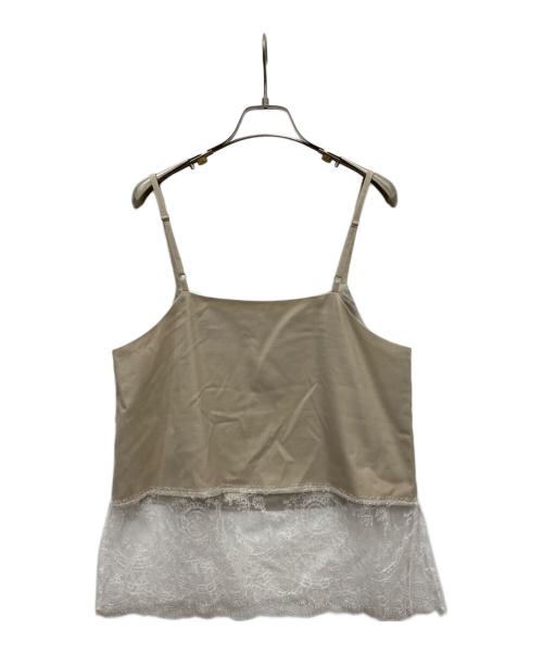 IENA（イエナ）IENA (イエナ) レースヘムキャミソール ブラウス ベージュ×ホワイト サイズ:FREEの古着・服飾アイテム