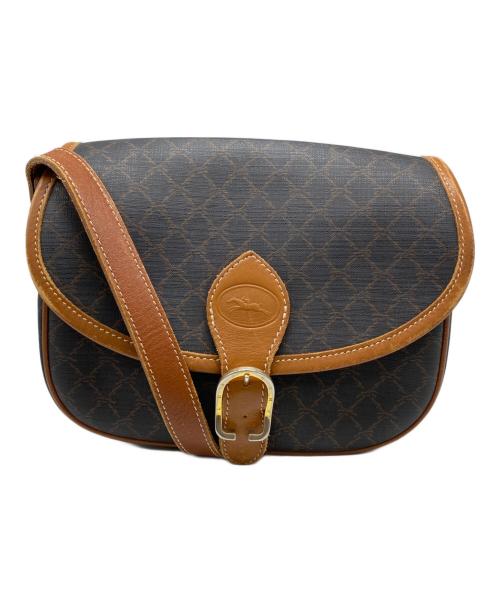 LONGCHAMP（ロンシャン）LONGCHAMP (ロンシャン) モノグラム柄ショルダーバッグ ブラウンの古着・服飾アイテム
