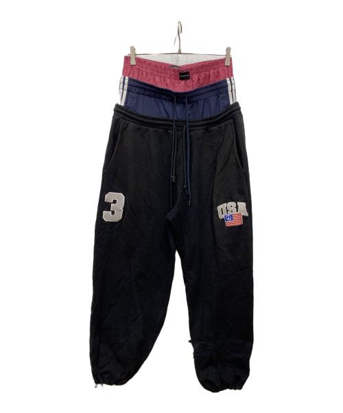 PROJECT G/R（プロジェクト ジーアール）PROJECT G/R (プロジェクト ジーアール) 3 Layered Sweatpants ブラック サイズ:Sの古着・服飾アイテム