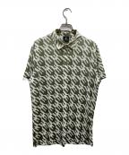 1piu1uguale3ウノピュウノウグァーレトレ）の古着「HOUNDTOOTH S/S POLO」｜グリーン×ホワイト
