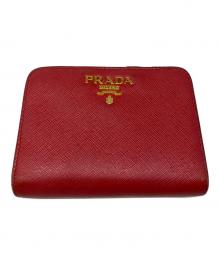 PRADA（プラダ）の古着「サフィアーノコンパクトジップ」｜レッド