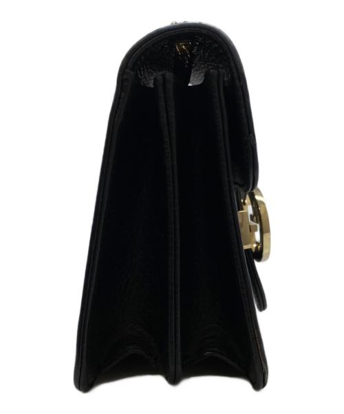 GUCCI（グッチ）GUCCI (グッチ) インターロッキングG チェーンショルダーバッグ ブラックの古着・服飾アイテム