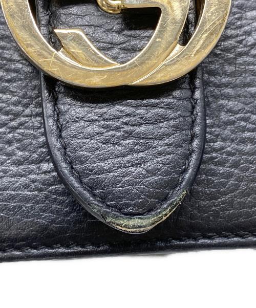 GUCCI（グッチ）GUCCI (グッチ) インターロッキングG チェーンショルダーバッグ ブラックの古着・服飾アイテム